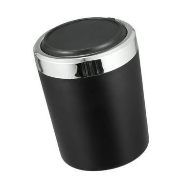 Unique Bargains Universal Car Ashtray Trash Can Cigarette Cylinder with Lid LED Light Portable Detachable Plastic Black