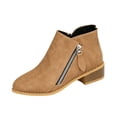 thumbnail image 3 of Urbanix Women Side Zipper Ankle Booties, Pointed Toe Low Block Heel Comfortable Dress Boots for Daily Work Casual Wear, 3 of 5