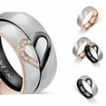 thumbnail image 5 of Valentine's Day Stainless Steel Heart Couple Ring, 5 of 8