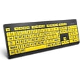 thumbnail image 1 of Large Print Computer Keyboard, Wired Usb High Contrast Keyboard With Oversized Print Letters For Visually Impaired Low Vision Individuals (rui2024), 1 of 5