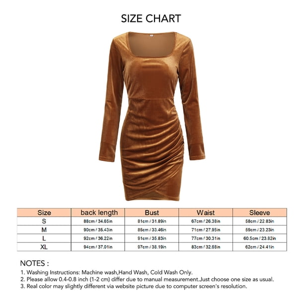 Vestido De Manga Larga Con Cuello Cuadrado, Elegante Y Elegante Vestido De Manga Larga Con Cintura Ajustada Cómodo De Moda Para Vacaciones Para Mujeres Para Fiesta ANGGREK Otros