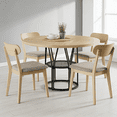 thumbnail image 1 of Garvee 47 Inch Round Dining Table for 4-6 People with Storage Shelf, Kitchen Table & Office Desk, Sturdy Metal Frame for Small Space, Natura, 1 of 6