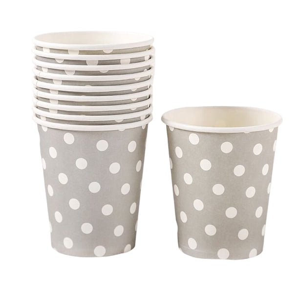 Inteprter 10 Uds taza desechable fiesta decoración del hogar mantel niños tazas cumpleaños feliz banquete recipiente suministro ceremonia Cocina y Comedor Gris