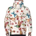 thumbnail image 5 of Bingfone Watercolor Floral With Butterflies Men'S Drawstring Hoodie Long Sleeve Pocket Sweatshirts-X-Large, 5 of 9