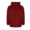 thumbnail image 5 of FDGIU Women's Plaid Flannel Shacket - Plus Size Fleece Lined Hooded Coat, Long Sleeve Button-Down Shirt Jacket, Oversized Flannel Hoodie, Warm Winter Zip-Up Coat, 5 of 6