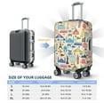 thumbnail image 4 of Yiaed Famous Places Print Travel Luggage Cover Suitcase Protector Fits 18-32 Inch Luggage Wheel Covers Patterned Elastic Luggage Anti-scratch（No luggage）-X-Large, 4 of 5