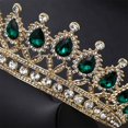 thumbnail image 5 of Bridal Crystal Tiara Princess Emerald Crown Rhinestone Wedding Headpiece Prom Party Bridesmaid Hair Accessories for Women and Girls, 5 of 14