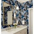 thumbnail image 3 of S4Sassy Modern Abstract Floral Wallpaper - Blue Wall Covering, 25" x 360" Self-Adhesive Vinyl Walls Paper, Decorative Walls Wrap, Easy DIY Wall Covering For Bedroom, Cabinets, Living Spaces, 3 of 9