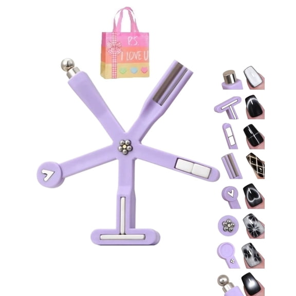 Cat Eye Gel Nail Polish Magnet - 8-in-1 Multi-Head Magnetic Stick for Cat Eye Effect, Professional & DIY Nail Art Tool with Strong Magnets for Gel Polish (XX)