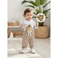 thumbnail image 6 of BemeyourBBs Baby Boy Thanksgiving Outfits Long Sleeve Romper with Pants Hat Set, 6 of 9