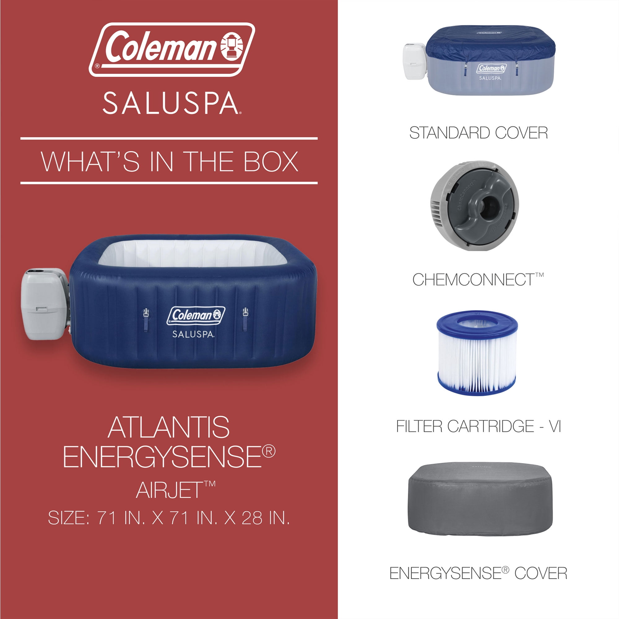 Coleman Atlantis AirJet Inflatable Hot Tub w/Cover & Pump #P09144, 2 Pack