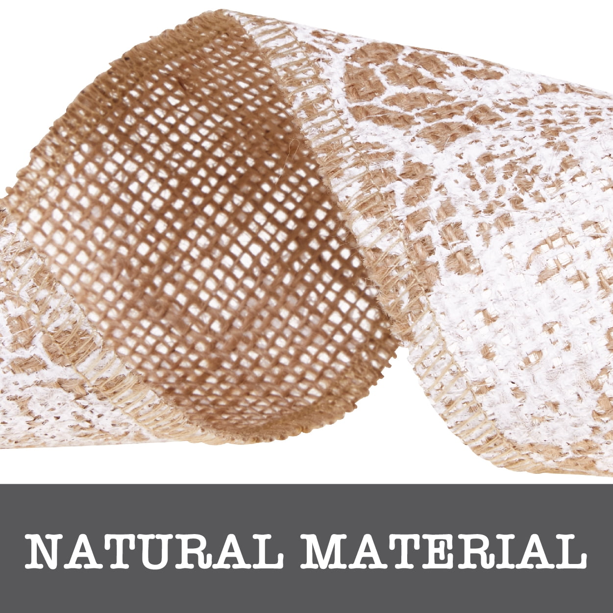 (1 pack) Love, Laugh, Craft Natural Burlap Ribbon, 2.5"W x 3-Yds, Multi-color