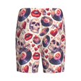 thumbnail image 2 of Haiem record rock Skull lips Men's Pajama Short with Soft Woven Cotton Elastic Waistband Sleep Short-XX-Large, 2 of 9