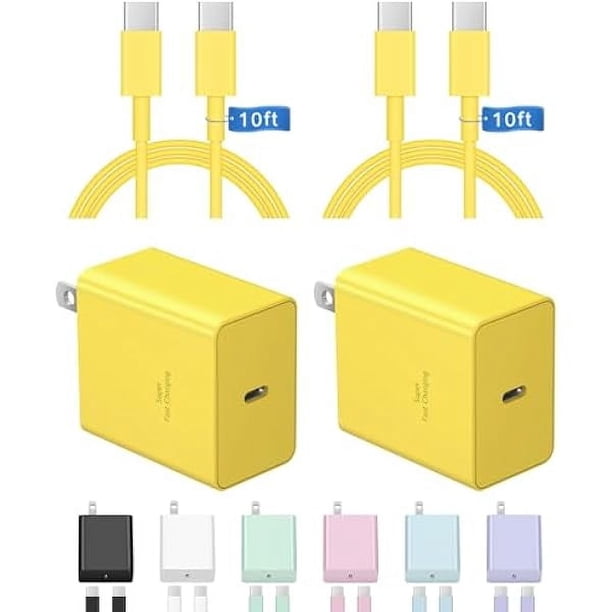 Chenchen iPhone 17 16 15 Charger Fast Charging, 45W USB C Charger with 10FT USB-C to C Cable for iPhone 17/17 Pro/17 Pro Max/16 Pro Max/16 Pro/16/16 Plus, 15 Pro Max/15 Pro/15, Galaxy S24/S23(Yellow)