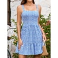 thumbnail image 6 of Sociala Womens Adjustable Straps Dress with Pockets Cute Sleeveless High Waist A-line Sundress Built-in Bra, 6 of 10