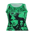 thumbnail image 1 of Débardeurs à Col pour Femmes Tendance Portrait Lettre Sans Manches T-Shirts Ajustés, 1 of 6