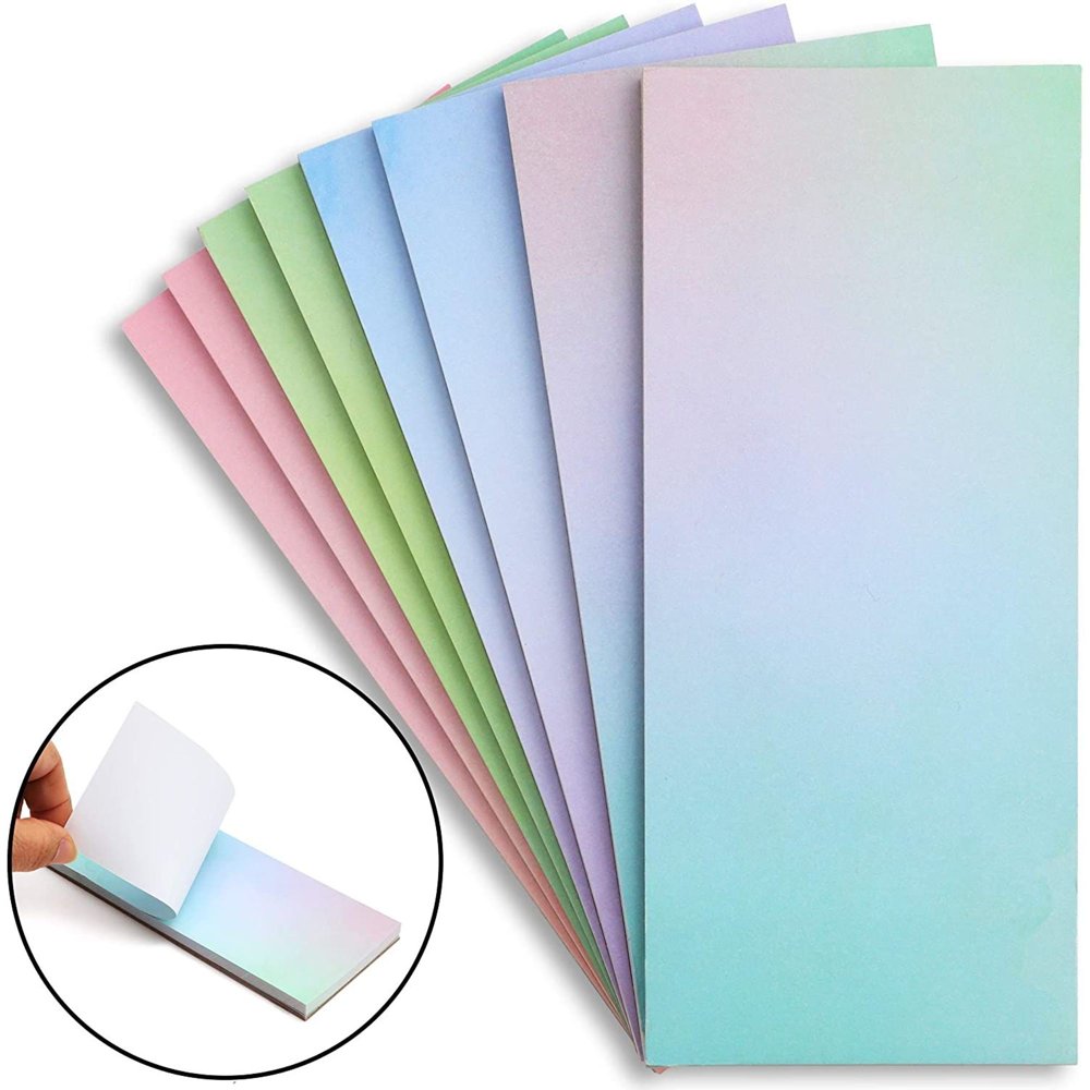 8Pack to Do List Notepads, Sticky Note Pads, Gradient Colors, 50Sheet each, 5.5 x 2.35 inches