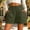 Army Green, variant on JUSLIO Shorts Women,Elastic Waist with Pockets Button Mid-Length Shorts,Faux Linen Button,Black,Size M