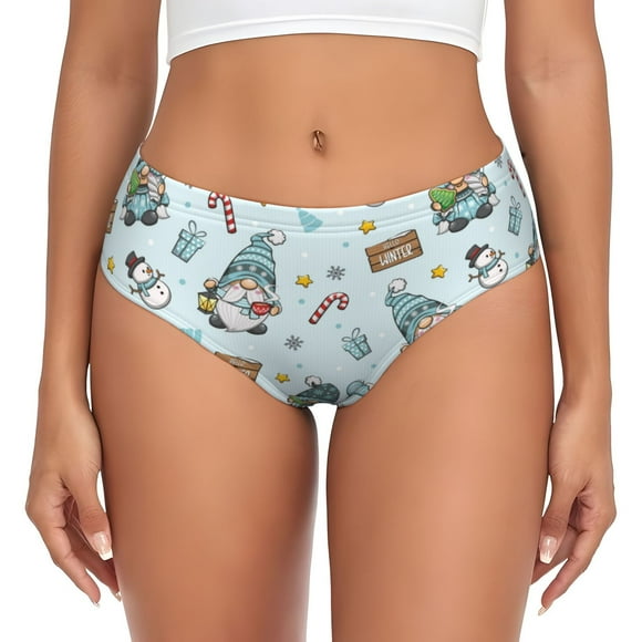 Disketp Winter Wonderland Light Blue for Women's Briefs, Comfortable Cotton Underwear,Comfort Flex Fit Brief-Large