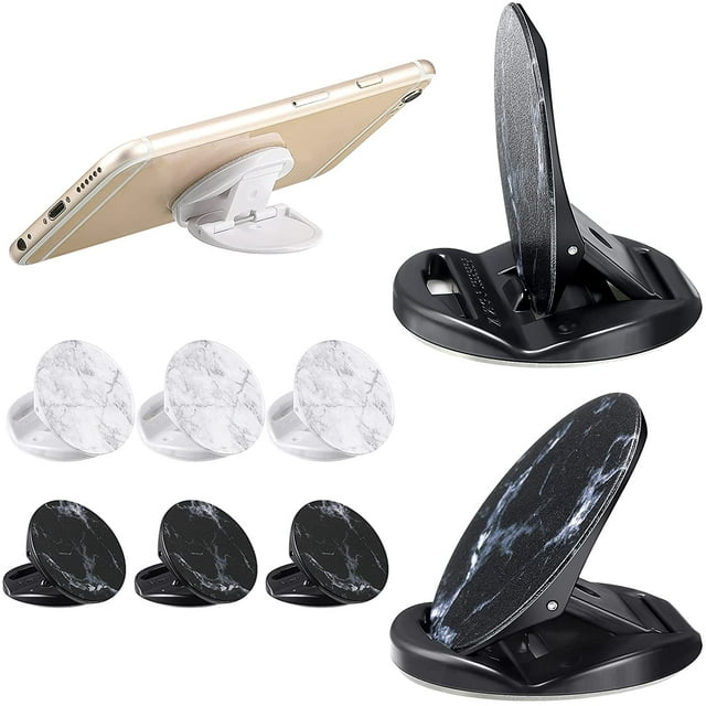 6 Pcs Support de Doigt Pliable Extensible avec Motif Marbré Compatible avec Presque Toutes les Coques de Téléphone Support de Poignée de Téléphone Support de Doigt Béquille