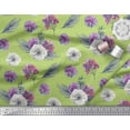 thumbnail image 3 of Soimoi Rayon Fabric Leaves,Succulent & Anemone Flower Printed Fabric 1 Yard 42 Inch Wide, 3 of 3
