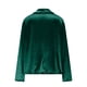 thumbnail image 5 of AUNVITO Women's Solid Velvet Blazer Notch Lapel Long Sleeve with Faux Pockets Elegant and Chic Style, 5 of 9