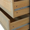thumbnail image 6 of 51.18" 6 Drawers Rattan Storage Cabinet, Rattan Drawer, Dresser for Bedroom, Living Room, Black, 6 of 8