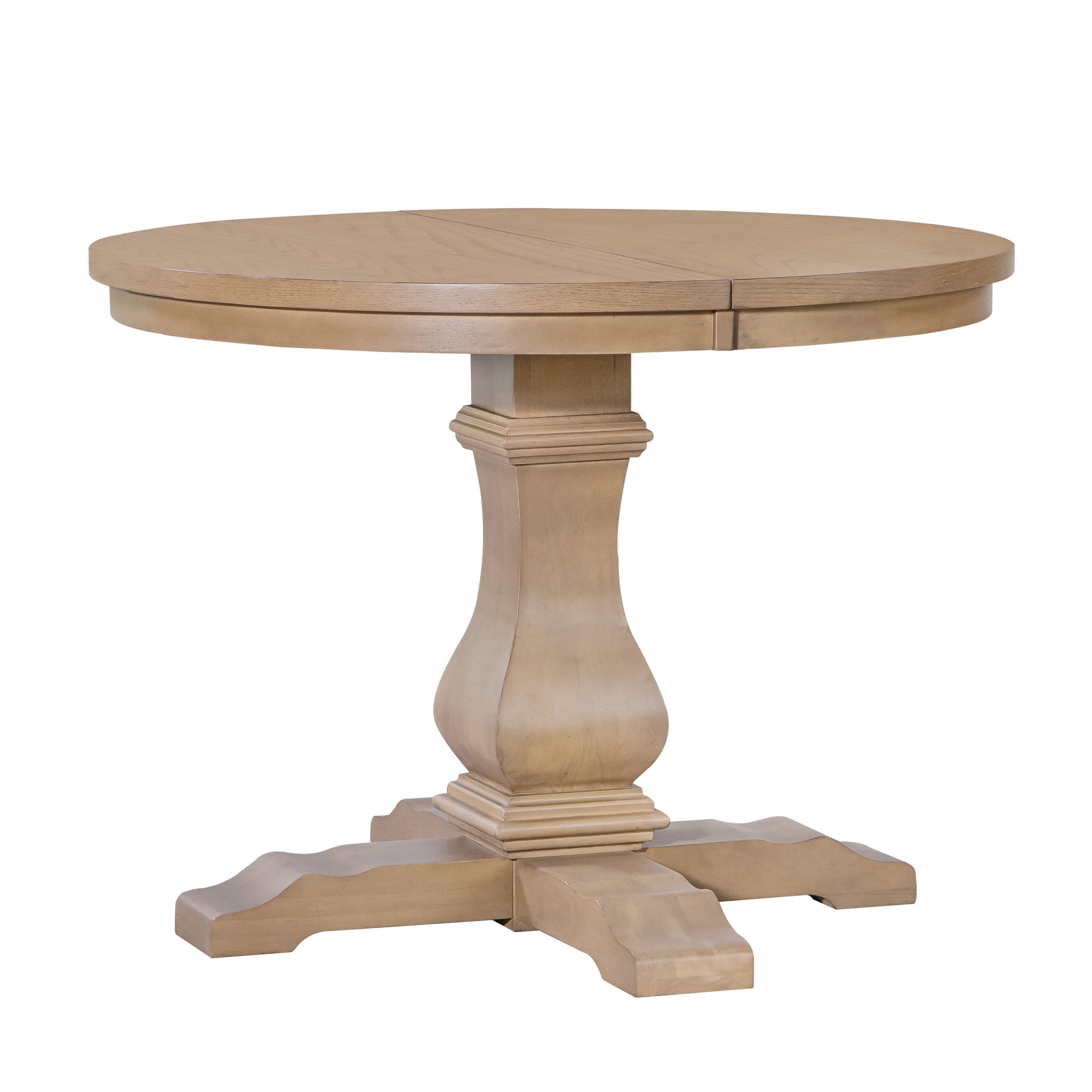 Christopher Knight Home 57" Oval Extendable Dining Table with Pedestal Base, Rustic Farmhouse Style, Light Natural