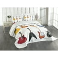thumbnail image 3 of Ambesonne Guitar Quilted Bedspread Set 3 Pcs, String Instruments Jazz, Queen Size, Multicolor, 3 of 5