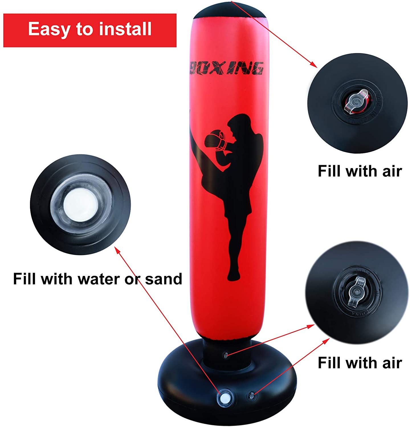XiaZ Kids 67 In. Boxing for Immediate Bounce Back Heavy Punching Bag for Practicing Karate, Taekwondo, Relieve Pressure and Workout Equipment for Home