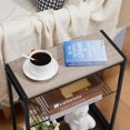 thumbnail image 6 of Small End Table with Magazine Rack - Modern Industrial Design - Oak, 6 of 9