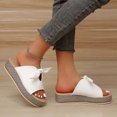 thumbnail image 1 of Zapatillas de verano para mujer, sandalias informales para mujer, zapatillas con lazo y boca de pescado Wmkox8yii ytu7195, 1 of 5