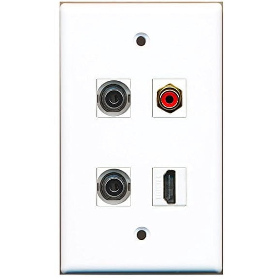 RiteAV - 1 Port HDMI 1 Port RCA Red 2 Port 3.5mm Wall Plate