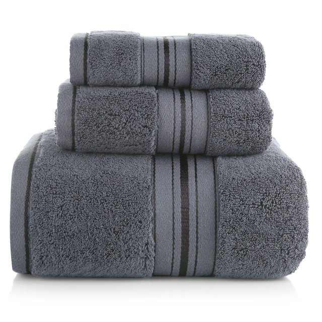 Coofit Bath Towels Set Cotton 3PCS Super Absorbent Washcloth Hand Towel for Bathroom