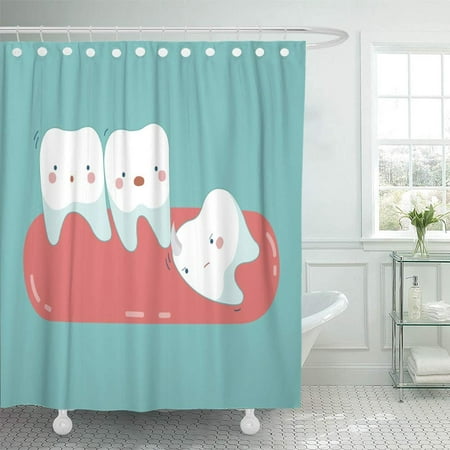 Bsdhome Comic Wisdom Tooth Push Other, Cartoon Character Shower Curtains