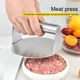 thumbnail image 4 of Meat Press Professional Non-stick Heavy Duty /Square Handheld Stainless Steel Burger Press Kitchen Tool, 4 of 8