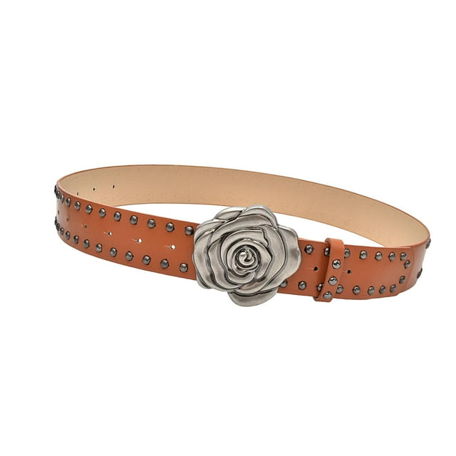Cinturón de piel sintética para mujer, accesorio versátil para vestidos, fiestas informales. Camello