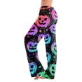 thumbnail image 3 of Halloween Pajamas for Women Casual Lounge Pajama Pants Funny Pumpkin Drawstring Elastic Waist Fashion Sleep Bottoms Multicolor S, 3 of 6