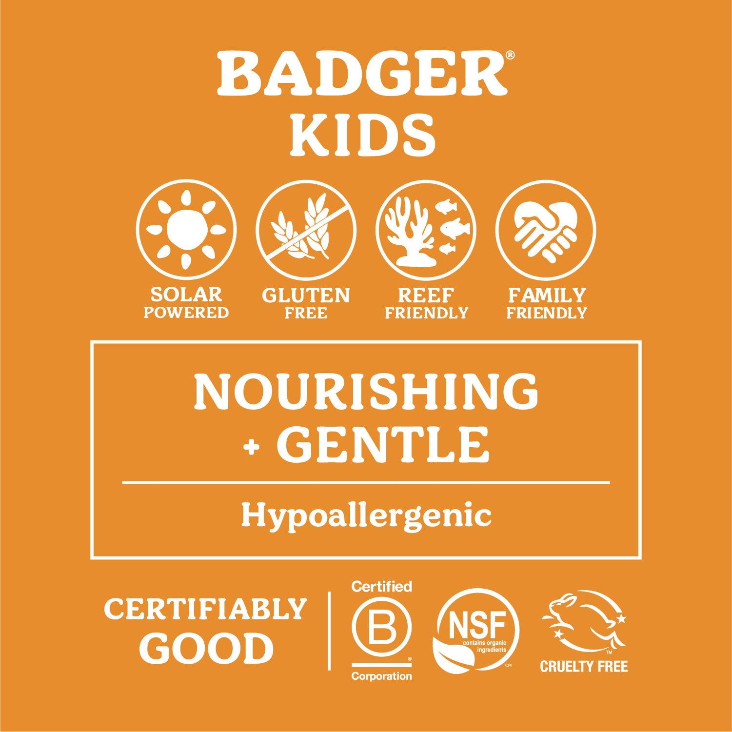 Badger Organic Hypoallergenic Sunscreen Stick for Kids, SPF 35, Reef Safe, 0.65 oz, 2 Pack
