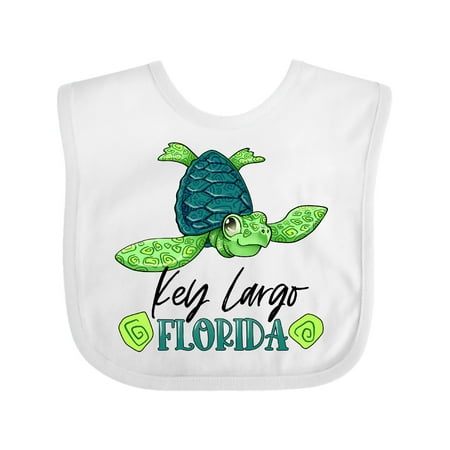 

Inktastic Key Largo Florida Happy Sea Turtle Gift Baby Boy or Baby Girl Bib