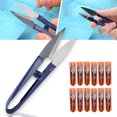 thumbnail image 1 of Clipper 12Pcs Thread Clipper U shaped Scissor Spring Yarn Cutter Sewing Embroidery Cutting Tools, 1 of 7