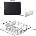 thumbnail image 6 of Stainless Steel Dish Drying Rack, Expandable Fruit & Vegetable Drain Rack over Sink, Dish Drainer Rack in Sink, with Stainless Steel Utensil Holder & Silicone Mat, 6 of 6
