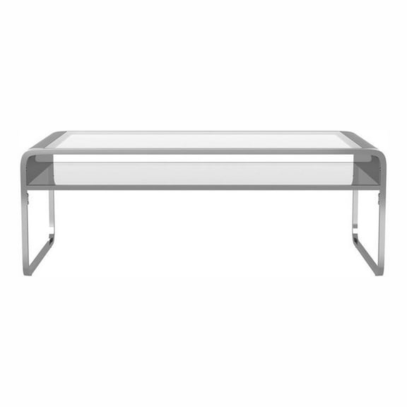 Bowery Hill Contemporary Glass Top Coffee Table in Chrome Finish