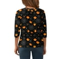thumbnail image 5 of Abcomgle Girls Halloween Shirts 5t Spooky Pumpkin Graphic Shirts for Kids Crewneck 3/4 Sleeve T Shirts for Girls Fall Funny Cute Tee Top Girls,5-6 Years, 5 of 7