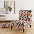 thumbnail image 2 of Designart "Nomadic Ikat Fusion" Red Ikat Upholstered Accent Chair - Victorian Arm Chair For Living Room, 2 of 7