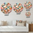 thumbnail image 4 of Designart "Symmetrical Motion in Pink and Blue" Modern Geometric Metal Round Wall Art Prints, 4 of 5