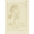 thumbnail image 2 of Richard Nicolaüs Roland Holst 18x24 Gold Ornate Framed and Double Matted Museum Art Print Titled - Standing Woman and Child in a Landscape (1878 - 1938), 2 of 4