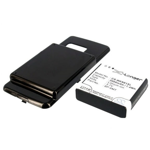 2000mAh BP-6MT High Capacity Battery with black cover for Nokia N81