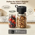 thumbnail image 4 of Daiopo Electric Mason Jar Vacuum Sealer Kit, with 20 Lids, Portable Cordless Auto-Sealer for Wide & Regular Mouth Jars, LED Display, 4 of 8