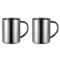 thumbnail image 1 of CHUANK Lot de 2 Tasses à Café Incassables à Double Paroi en Acier Inoxydable avec Poignée Tasses de Camping Robustes, 1 of 7